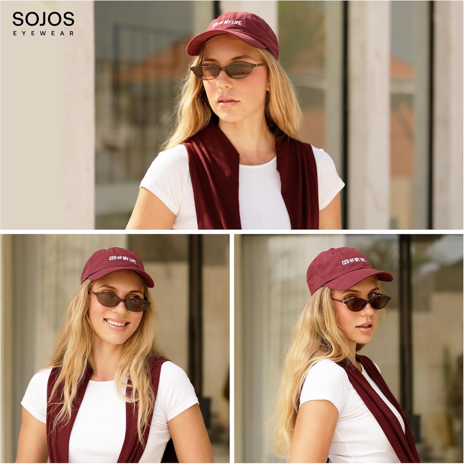 imageSOJOS TR90 Ultra Light Flexible Sunglasses for Women Retro Oval Polarized Cat Eye Vintage Shades UV400 Protection Comfort FitTortoise BrownBrown