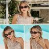imageSOJOS Acetate Polarized Retro Sunglasses for Women Cateye Narrow UV400 Protection Sun Glasses Fire CoralBlackGrey