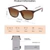 imageSOJOS Classic Square Polarized Sunglasses for Women Men Vintage Style UV400 Lens SJ2636Brown TortoiseGradient Brown