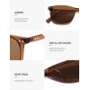imageSOJOS Classic Square Polarized Sunglasses for Women Men Vintage Style UV400 Lens SJ2636BrownBrown