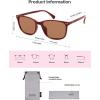 imageSOJOS Classic Square Polarized Sunglasses for Women Men Vintage Style UV400 Lens SJ2636RedOrangebrown