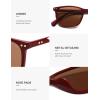 imageSOJOS Classic Square Polarized Sunglasses for Women Men Vintage Style UV400 Lens SJ2636RedOrangebrown