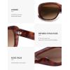 imageSOJOS Classic Thick Rectangle Polarized Sunglasses for Women Men Trendy 90s Square Frame Shades SJ2635Amber TortoiseBrown Grading Lens