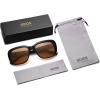 imageSOJOS Classic Thick Rectangle Polarized Sunglasses for Women Men Trendy 90s Square Frame Shades SJ2635BlackBrown