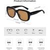 imageSOJOS Classic Thick Rectangle Polarized Sunglasses for Women Men Trendy 90s Square Frame Shades SJ2635BlackBrown