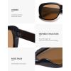 imageSOJOS Classic Thick Rectangle Polarized Sunglasses for Women Men Trendy 90s Square Frame Shades SJ2635BlackBrown