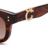 imageSOJOS Narrow Rectangle Sunglasses for Women Polarized UV400 Acetate Frame Retro Classic with Coral Accent Lace CoralBrownBrown