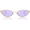 imageSOJOS Retro Cat Eye Sunglasses Women Men Acetate Metal Frame Trendy Designer UV400 Sun Glasses Staghorn CoralGoldGardient Purple