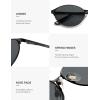 imageSOJOS Retro Oval Polarized Sunglasses for Women Men Trendy Chic Cat Eye 90s Y2K Sunnies SJ1266BlackGrey