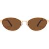 imageSOJOS Retro Oval Polarized Sunglasses for Women Men Trendy Chic Cat Eye 90s Y2K Sunnies SJ1266GoldBrown