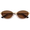 imageSOJOS Retro Oval Polarized Sunglasses for Women Men Trendy Chic Cat Eye 90s Y2K Sunnies SJ1266GoldBrown