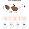 imageSOJOS Retro Oval Polarized Sunglasses for Women Men Trendy Chic Cat Eye 90s Y2K Sunnies SJ1266GoldBrown