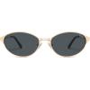 imageSOJOS Retro Oval Polarized Sunglasses for Women Men Trendy Chic Cat Eye 90s Y2K Sunnies SJ1266GoldGrey