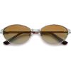 imageSOJOS Retro Oval Polarized Sunglasses for Women Men Trendy Chic Cat Eye 90s Y2K Sunnies SJ1266SilverLight Brown Gradient