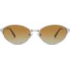 imageSOJOS Retro Oval Polarized Sunglasses for Women Men Trendy Chic Cat Eye 90s Y2K Sunnies SJ1266SilverLight Brown Gradient