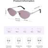 imageSOJOS Retro Oval Polarized Sunglasses for Women Men Trendy Chic Cat Eye 90s Y2K Sunnies SJ1266SilverLight Purple