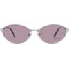 imageSOJOS Retro Oval Polarized Sunglasses for Women Men Trendy Chic Cat Eye 90s Y2K Sunnies SJ1266SilverLight Purple