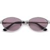 imageSOJOS Retro Oval Polarized Sunglasses for Women Men Trendy Chic Cat Eye 90s Y2K Sunnies SJ1266SilverLight Purple