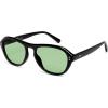 imageSOJOS Retro Polarized Aviator Sunglasses for Women Men 80s 90s Trendy UV400 Shades SJ2648BlackLight Green Tint
