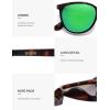 imageSOJOS Square Polarized Sunglasses for Women Men Vintage Style Larger Fit Shades SJ2642Brown TortoiseGreenish Blue
