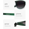 imageSOJOS Square Polarized Sunglasses for Women Men Vintage Style Larger Fit Shades SJ2642GreenGradient Grey