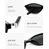 imageSOJOS TR90 Ultra Light Flexible Sunglasses for Women Retro Oval Polarized Cat Eye Vintage Shades UV400 Protection Comfort FitBlackGrey