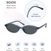 imageSOJOS TR90 Ultra Light Flexible Sunglasses for Women Retro Oval Polarized Cat Eye Vintage Shades UV400 Protection Comfort FitBlueGrey