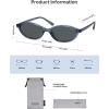 imageSOJOS TR90 Ultra Light Flexible Sunglasses for Women Retro Oval Polarized Cat Eye Vintage Shades UV400 Protection Comfort FitBlueGrey