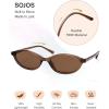 imageSOJOS TR90 Ultra Light Flexible Sunglasses for Women Retro Oval Polarized Cat Eye Vintage Shades UV400 Protection Comfort FitBrownBrown