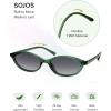 imageSOJOS TR90 Ultra Light Flexible Sunglasses for Women Retro Oval Polarized Cat Eye Vintage Shades UV400 Protection Comfort FitGreenGrey