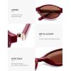 imageSOJOS TR90 Ultra Light Flexible Sunglasses for Women Retro Oval Polarized Cat Eye Vintage Shades UV400 Protection Comfort FitRedOrange Brown