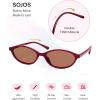 imageSOJOS TR90 Ultra Light Flexible Sunglasses for Women Retro Oval Polarized Cat Eye Vintage Shades UV400 Protection Comfort FitRedOrange Brown