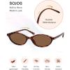 imageSOJOS TR90 Ultra Light Flexible Sunglasses for Women Retro Oval Polarized Cat Eye Vintage Shades UV400 Protection Comfort FitTortoise BrownBrown
