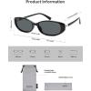 imageSOJOS Trendy Polarized Retro Oval Sunglasses for Women Chic 90s Sunnies Lightweight Narrow Shades SJ2641Black Frame Grey Lens
