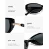 imageSOJOS Trendy Polarized Retro Oval Sunglasses for Women Chic 90s Sunnies Lightweight Narrow Shades SJ2641Black Frame Grey Lens
