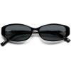 imageSOJOS Trendy Polarized Retro Oval Sunglasses for Women Chic 90s Sunnies Lightweight Narrow Shades SJ2641Black Frame Grey Lens