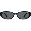 imageSOJOS Trendy Polarized Retro Oval Sunglasses for Women Chic 90s Sunnies Lightweight Narrow Shades SJ2641Black Frame Grey Lens
