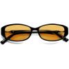 imageSOJOS Trendy Polarized Retro Oval Sunglasses for Women Chic 90s Sunnies Lightweight Narrow Shades SJ2641Black Frame Orange Lens