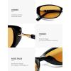 imageSOJOS Trendy Polarized Retro Oval Sunglasses for Women Chic 90s Sunnies Lightweight Narrow Shades SJ2641Black Frame Orange Lens