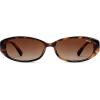 imageSOJOS Trendy Polarized Retro Oval Sunglasses for Women Chic 90s Sunnies Lightweight Narrow Shades SJ2641Brown Tortoise Frame Brown Grading Lens
