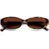 imageSOJOS Trendy Polarized Retro Oval Sunglasses for Women Chic 90s Sunnies Lightweight Narrow Shades SJ2641Brown Tortoise Frame Brown Grading Lens