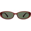 imageSOJOS Trendy Polarized Retro Oval Sunglasses for Women Chic 90s Sunnies Lightweight Narrow Shades SJ2641Milky Brown Frame Green Lens