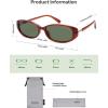 imageSOJOS Trendy Polarized Retro Oval Sunglasses for Women Chic 90s Sunnies Lightweight Narrow Shades SJ2641Milky Brown Frame Green Lens
