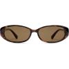 imageSOJOS Trendy Polarized Retro Oval Sunglasses for Women Chic 90s Sunnies Lightweight Narrow Shades SJ2641Tortoise Frame Brown Lens