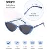 imageSOJOS Womens Retro Cat Eye Sunglasses Polarized TR90 UltraLightweight Oval Vintage Shades UV400 ProtectionBlueGrey