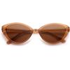 imageSOJOS Womens Retro Cat Eye Sunglasses Polarized TR90 UltraLightweight Oval Vintage Shades UV400 ProtectionBrownBrown