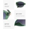 imageSOJOS Womens Retro Cat Eye Sunglasses Polarized TR90 UltraLightweight Oval Vintage Shades UV400 ProtectionGreenGrey