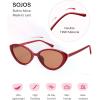 imageSOJOS Womens Retro Cat Eye Sunglasses Polarized TR90 UltraLightweight Oval Vintage Shades UV400 ProtectionRedOrange Brown