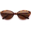 imageSOJOS Womens Retro Cat Eye Sunglasses Polarized TR90 UltraLightweight Oval Vintage Shades UV400 ProtectionTortoise BrownBrown