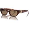 imageSOJOS Acetate Polarized Retro Sunglasses for Women Cateye Narrow UV400 Protection Sun Glasses Fire CoralBrownWarm Tea